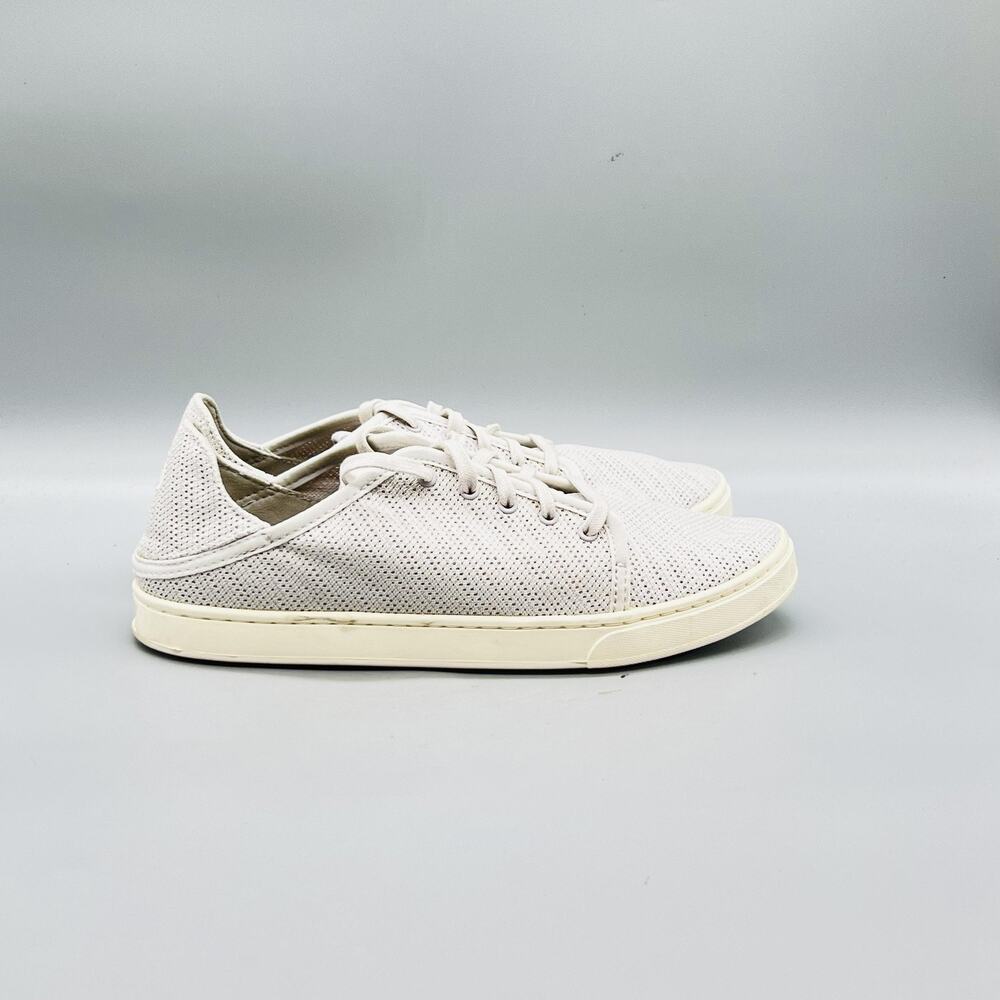 OluKai Shoes Womens 9 Off White Mesh Pehuea Li Low Top Walking Sneakers Comfort
